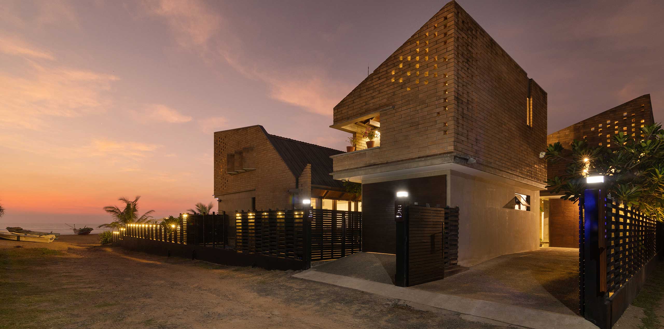 Inidi Leisure boutique villas with lights on