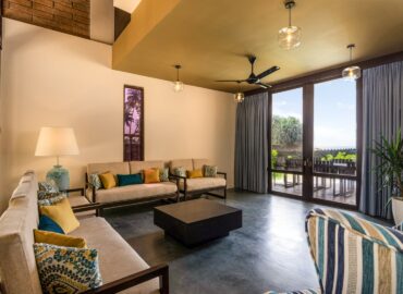 A lobby area of Inidi Leisure luxury beach villa in Sri Lanka.