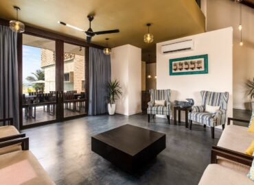A lobby area of Inidi Leisure luxury beach villa in Sri Lanka.